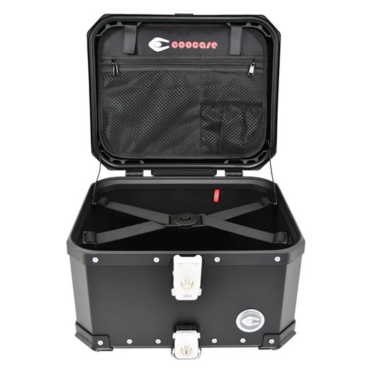 COOCASE 45L Large Tail Box Aluminium Motorbike Storage Luggage Top Case alloy top box Motorcycle Tail Box