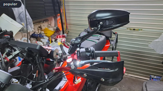 SPIKI Napoleon Ray Mirrors (Pair) | Anti-Glare Oval Mirrors With Short Stem | Anti-Shock | Universal Fit For Motorcycles & Scooters