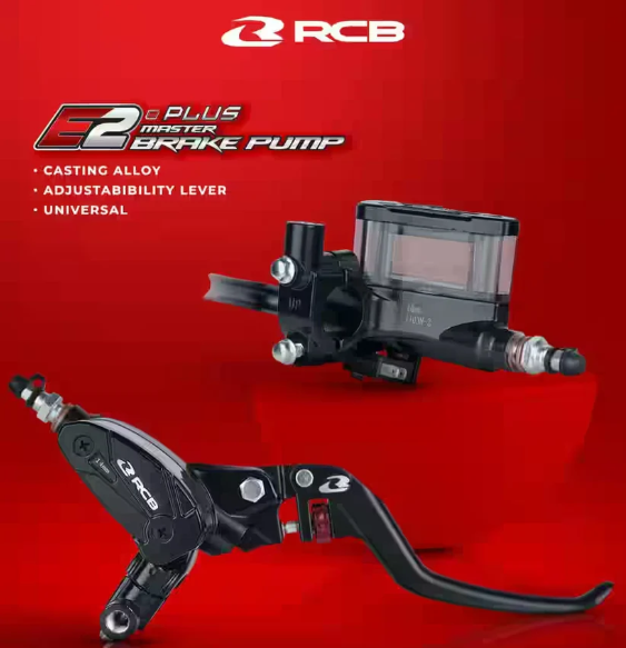 RCB Master Brake Pump E2+ Rh 14mm-BK (01BP059B) - RCB | Fits Most Motorcycle | Right Hand Side Lever