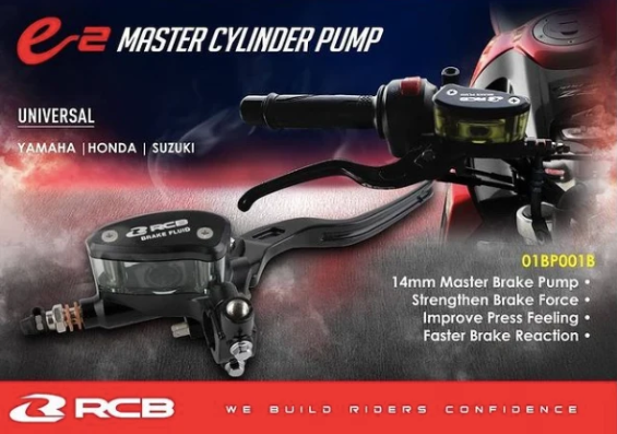 RCB E2 SERIES BLACK MASTER BRAKE PUMP RH 14MM 01BP001B