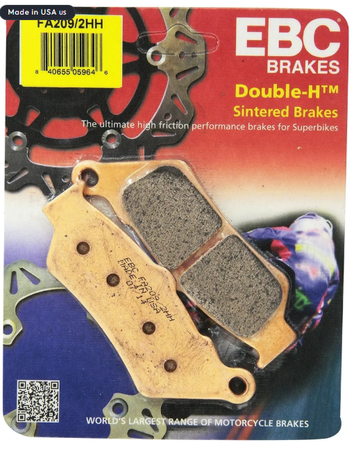 Continental GT 650 / Interceptor 650 Front (Double-H™ Sintered) Brake Pads - FA209/2HH Fully Sintered - EBC (PACK OF 1)