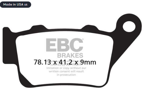 Continental GT 650 / Interceptor 650 Rear (Double-H™ Sintered) Brake Pads - FA213HH Fully Sintered - EBC (PACK OF 1)