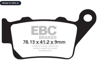 Continental GT 650 / Interceptor 650 Rear (Double-H™ Sintered) Brake Pads - FA213HH Fully Sintered - EBC (PACK OF 1)