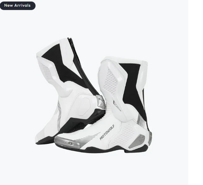 MOTOWOLF BO1 Racing Motorcycle Riding Boots For Unisex - White