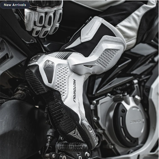 MOTOWOLF BO1 Racing Motorcycle Riding Boots For Unisex - White