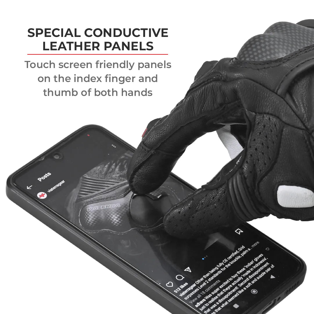 SHIFTER – SHORT MOTORCYCLE LEATHER RIDING GLOVES