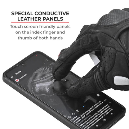 SHIFTER – SHORT MOTORCYCLE LEATHER RIDING GLOVES