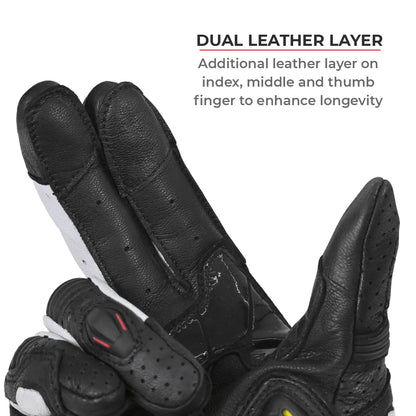 SHIFTER – SHORT MOTORCYCLE LEATHER RIDING GLOVES