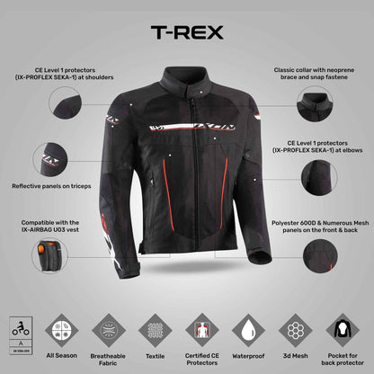 T-Rex Jacket - Black/White/Red