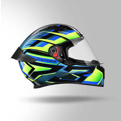 THUNDER D6 DECOR BLACK / GREEN & BLUE WITH SPOILER