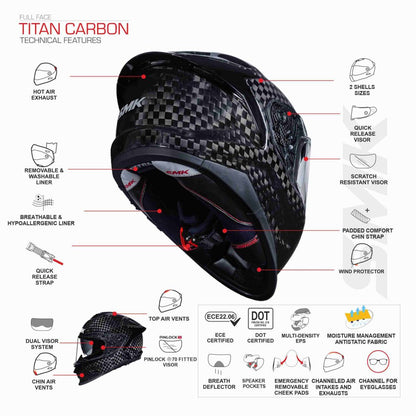 TITAN CARBON T-RACE GL263 GREY/RED