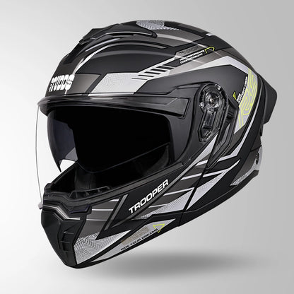 TROOPER D4 RACE DECOR MATT BLACK / YELLOW & GREY