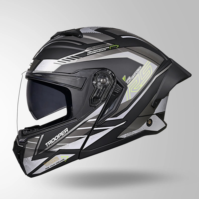 TROOPER D4 RACE DECOR MATT BLACK / YELLOW & GREY