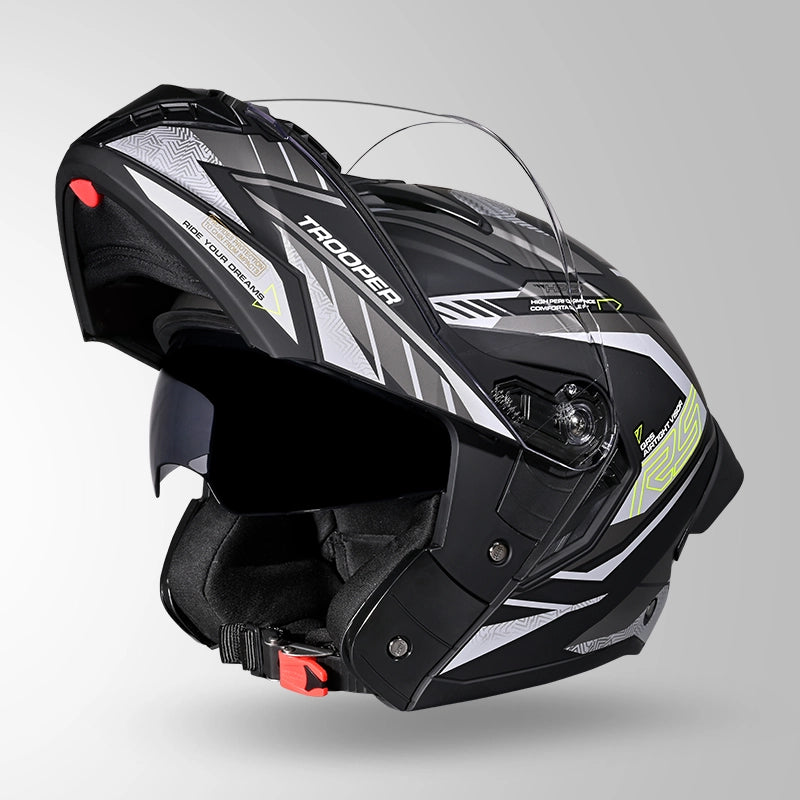 TROOPER D4 RACE DECOR MATT BLACK / YELLOW & GREY