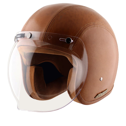 Axor Retro Jet Leather Helmet TANGOYELLOW