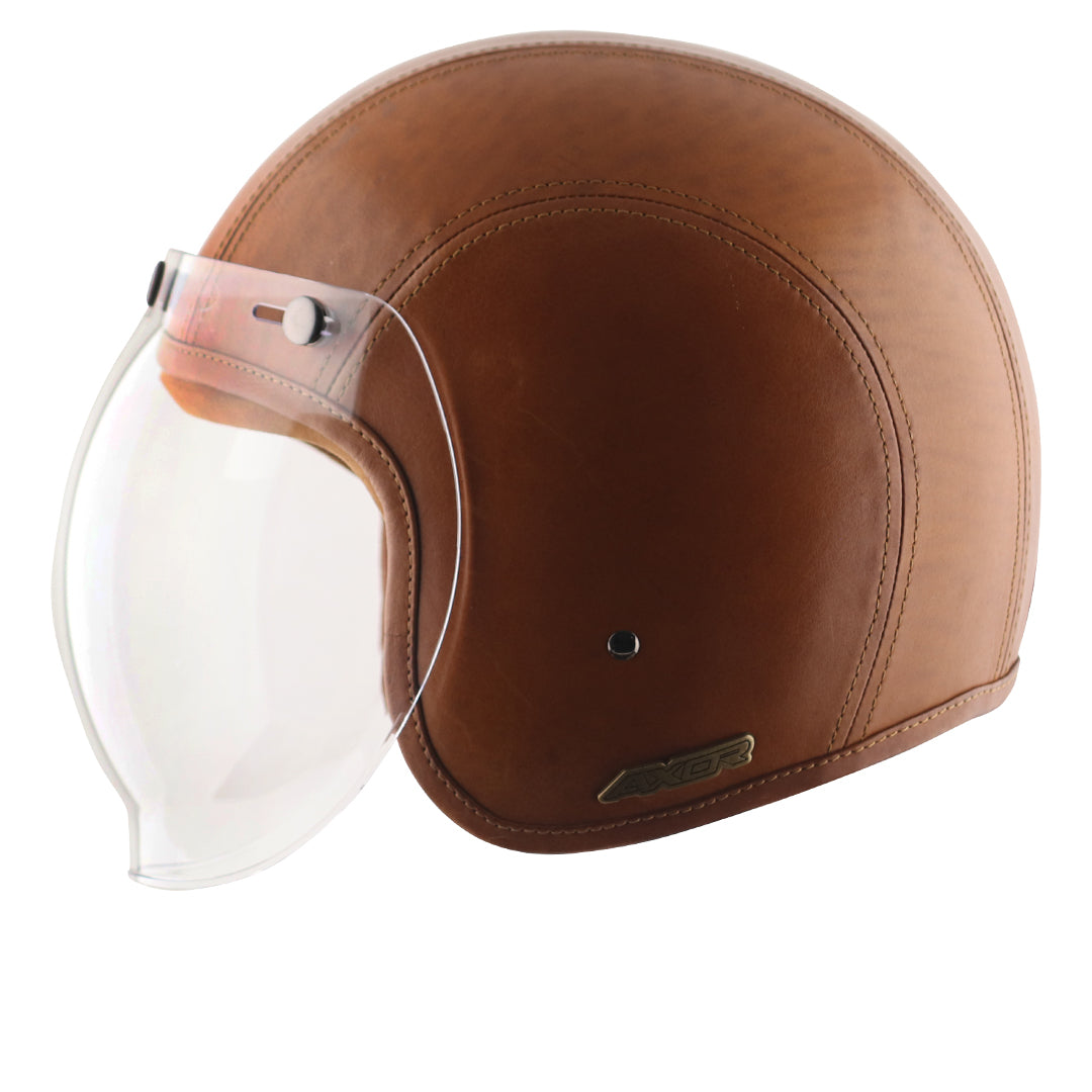 Axor Retro Jet Leather Helmet TANGOYELLOW