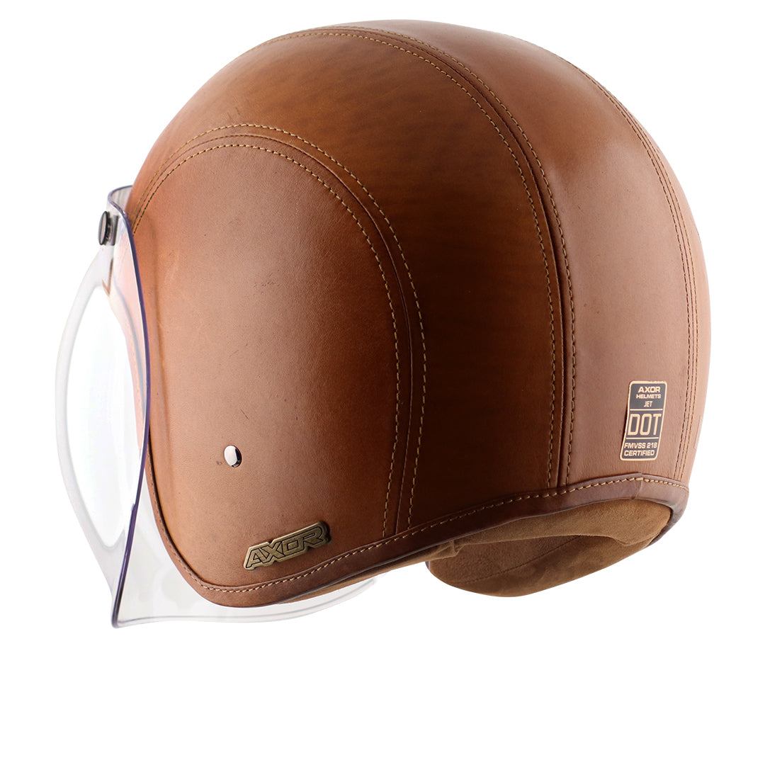 Axor Retro Jet Leather Helmet TANGOYELLOW