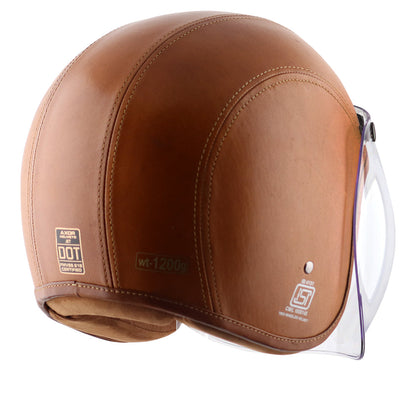 Axor Retro Jet Leather Helmet TANGOYELLOW