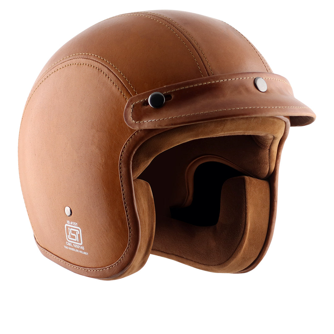 Axor Retro Jet Leather Helmet TANGOYELLOW
