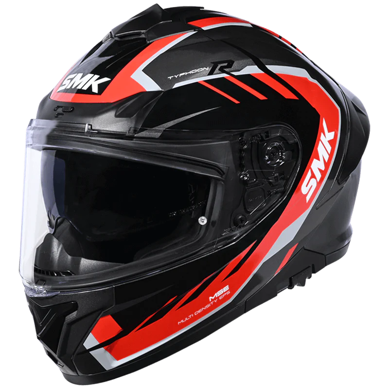 SMK Typhoon Aerot Matt Grey Red Black (MA632) Helmet