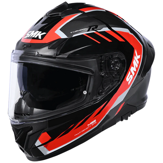SMK Typhoon Aerot Matt Grey Red Black (MA632) Helmet