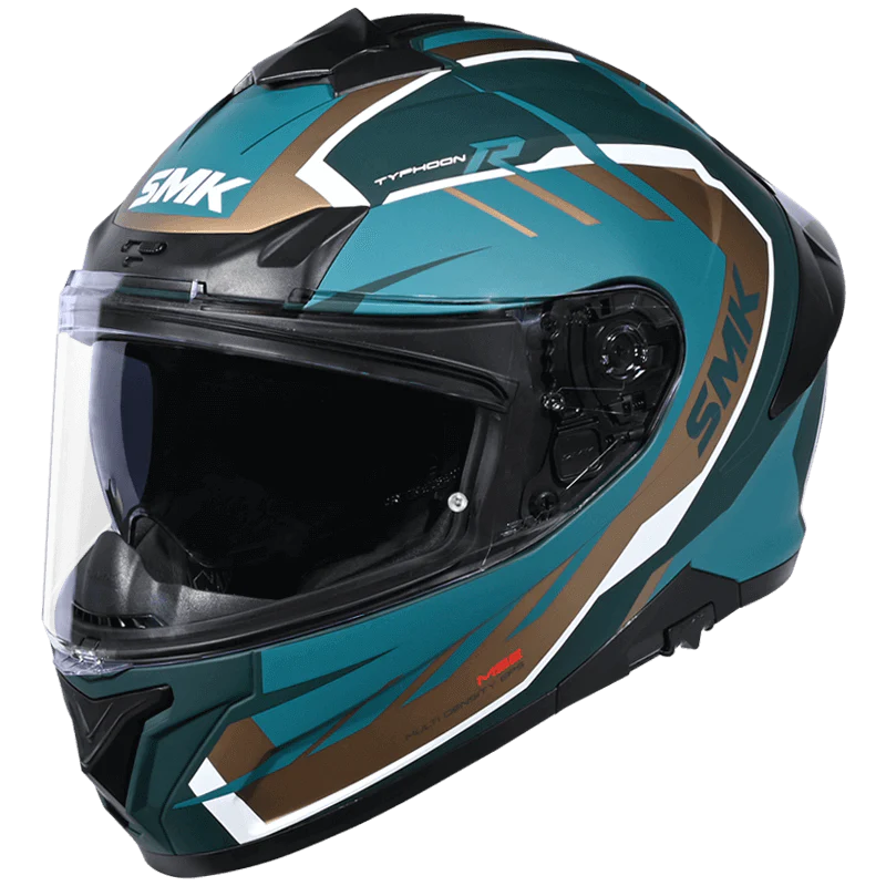 SMK Typhoon Aerot Gloss Green Orange (GL878) Helmet