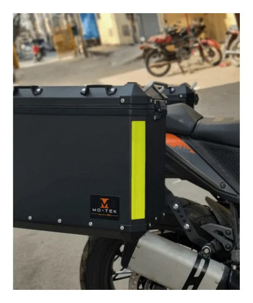 MO-TEK PANNIERS 39 LITRES & 40 LITRES TOP BOX SET OF 3 COMBO - BLACK