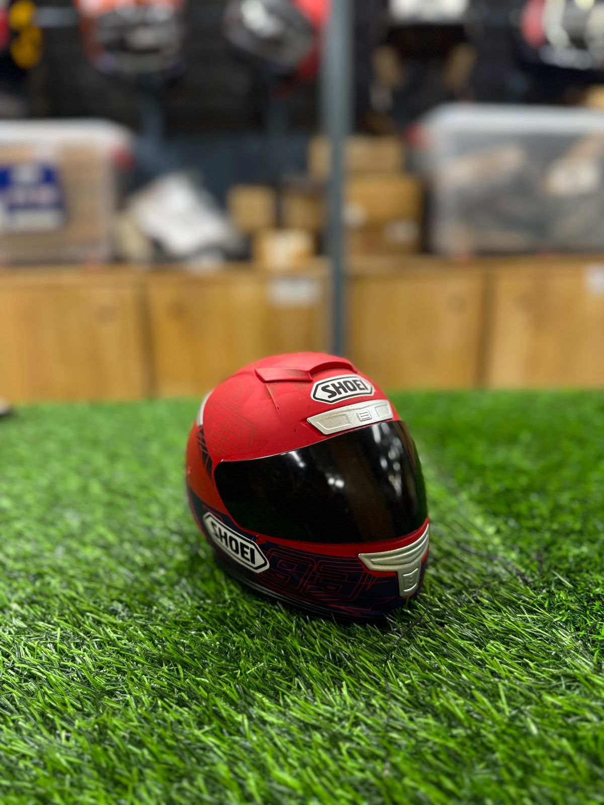 Shoei Red Black Miniature Helmet