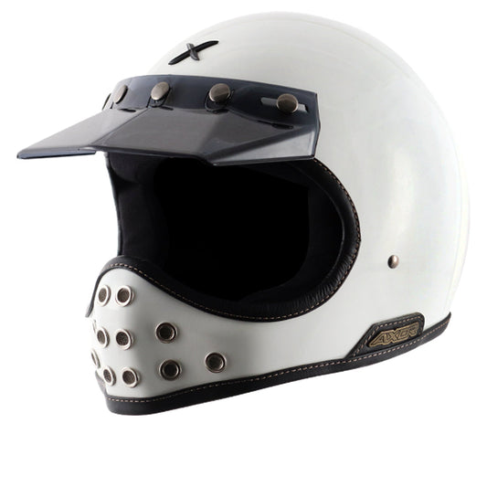 Axor Retro MotoX Helmet White