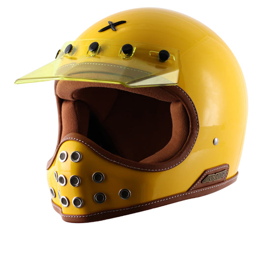 Axor Retro MotoX Helmet Yellow