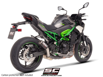 SC Project Exhaust CR-T carbon with stoneguard grid for Z900 (2025) without carbon heat protector