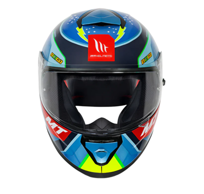 MT Thunder 3 SV Spoiler Diogo Moreira A7 Gloss Blue Yellow Helmet