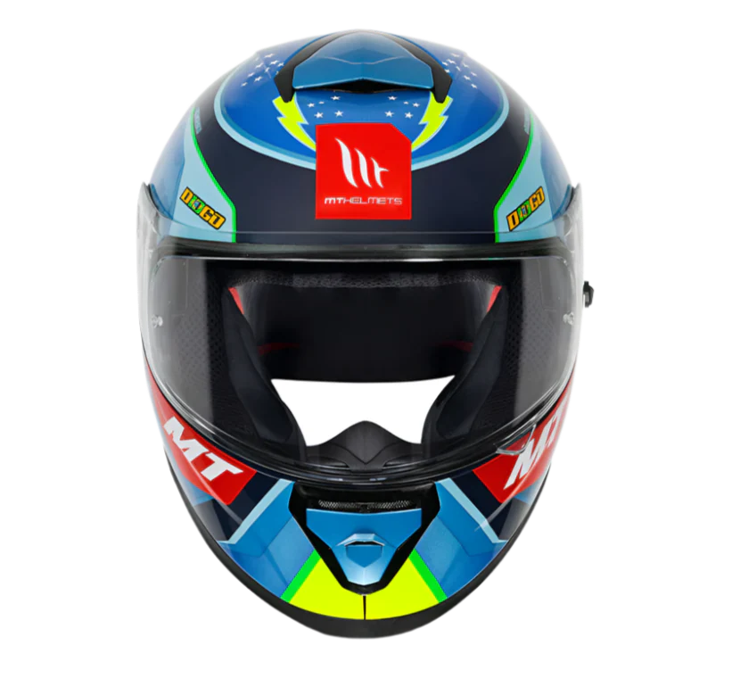MT Thunder 3 SV Spoiler Diogo Moreira A7 Gloss Blue Yellow Helmet