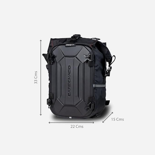 Carbonado Modpac 10L Pro | Hardshell | 100% Waterproof Motorcycle Backpack | Saddle Bag | Crash Guard Bag (Black)