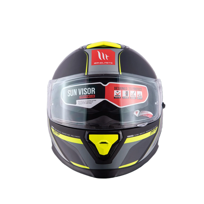 MT Thunder 3 SV Spoiler Nova B62 Matt Black Grey Neon Yellow Helmet