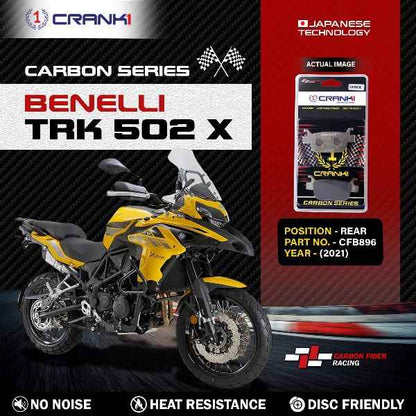 CRANK1 Carbon Brake Pads For Benelli TRK 502 X (2021) - Rear - CFB896