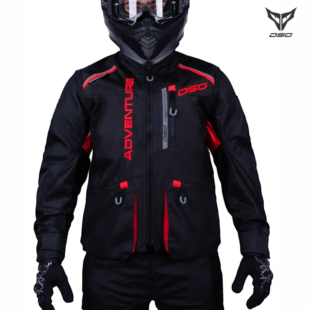 Dsr Riding Jacket DSG Adventure Riding Jacket - Black-Red
