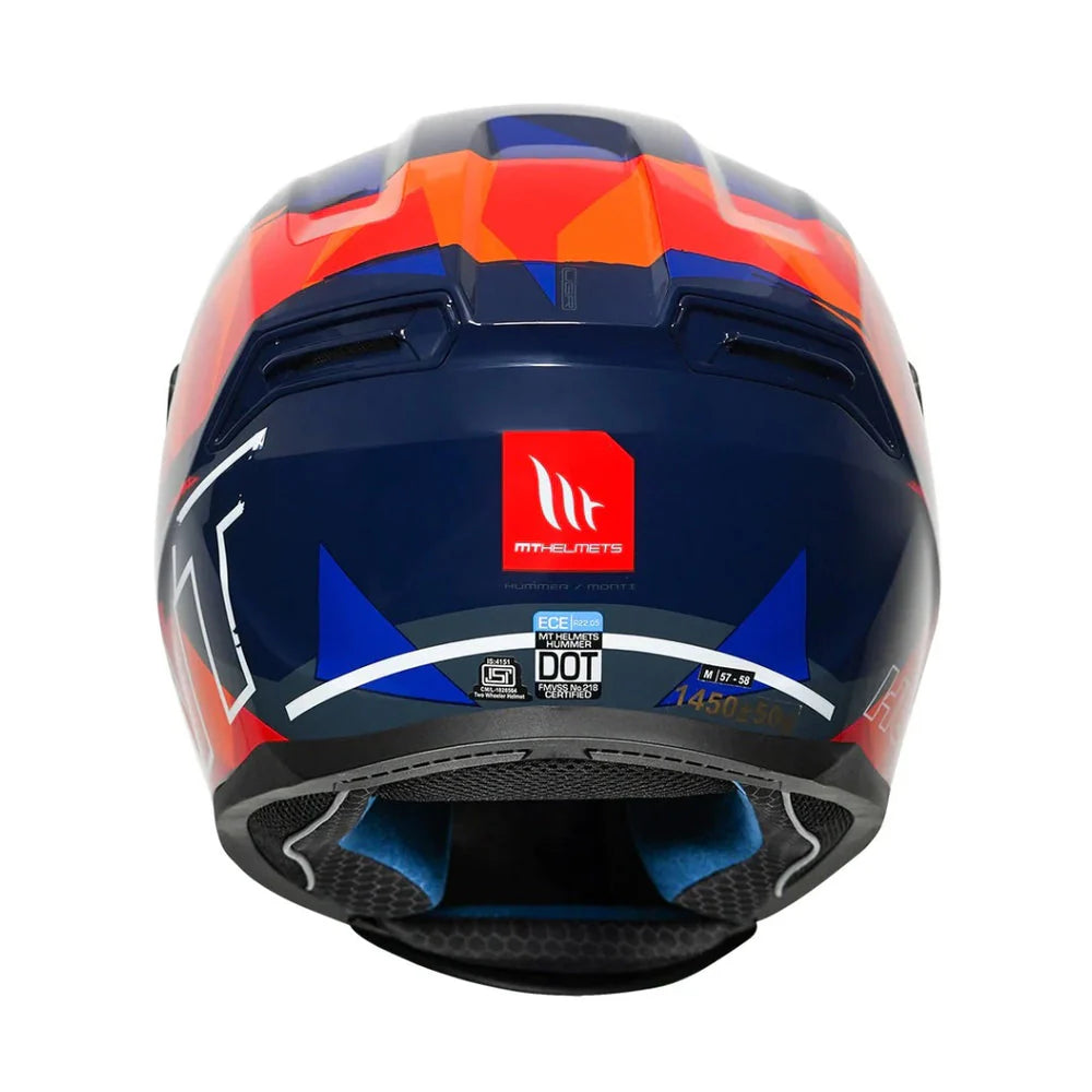 MT Hummer B Monti Gloss Black Blue Orange C7 Helmet