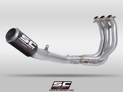 SC Project CR-T Titanium 3-1 Stainless Steel full exhaust System with Stoneguard for Street Triple 765 R-RS-R A2 (2024-2025)