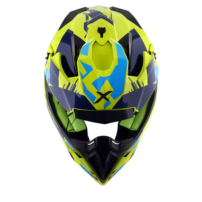 X-cross X1 Helmet - Neon Yellow Blue