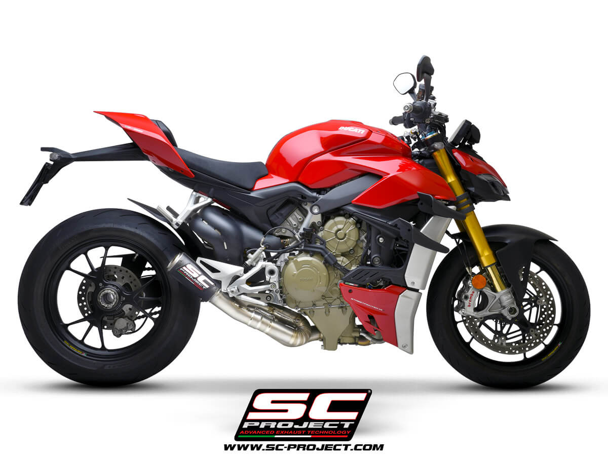 SC Project CR-T M2 Carbon With Half System Titanium for Ducati Streetfighter V4 (2020)