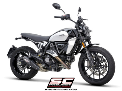 SC Project Exhaust Cr-t Carbon with Stoneguard Grid for Ducati Scrambler 800 (2025)