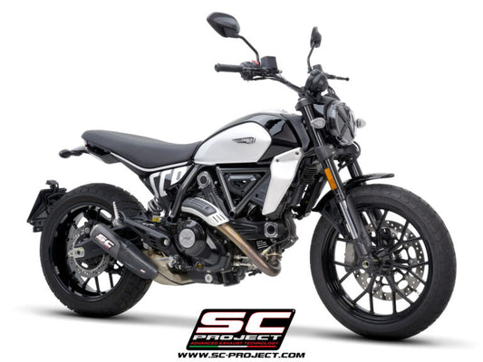 SC Project Exhaust Cr-t Carbon with Stoneguard Grid for Ducati Scrambler 800 (2025)