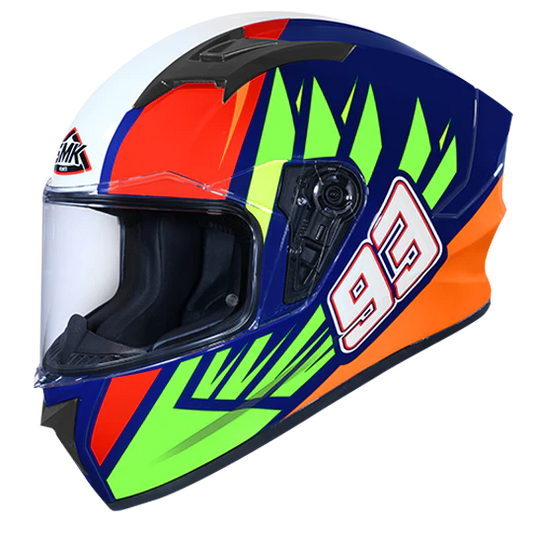 SMK Stellar Wings Gloss Fluro Blue Red (GL543) Helmet
