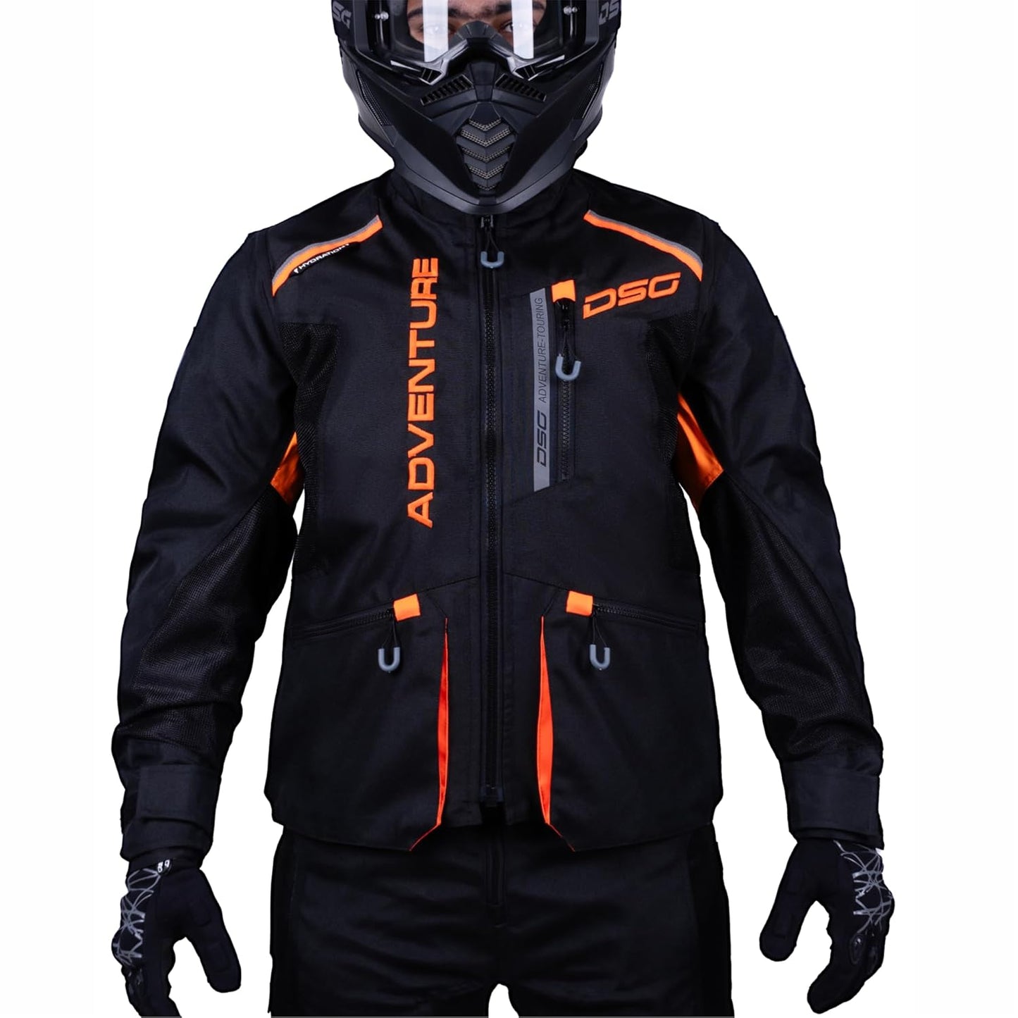 DSG Adventure Riding Jacket - Black-Orange