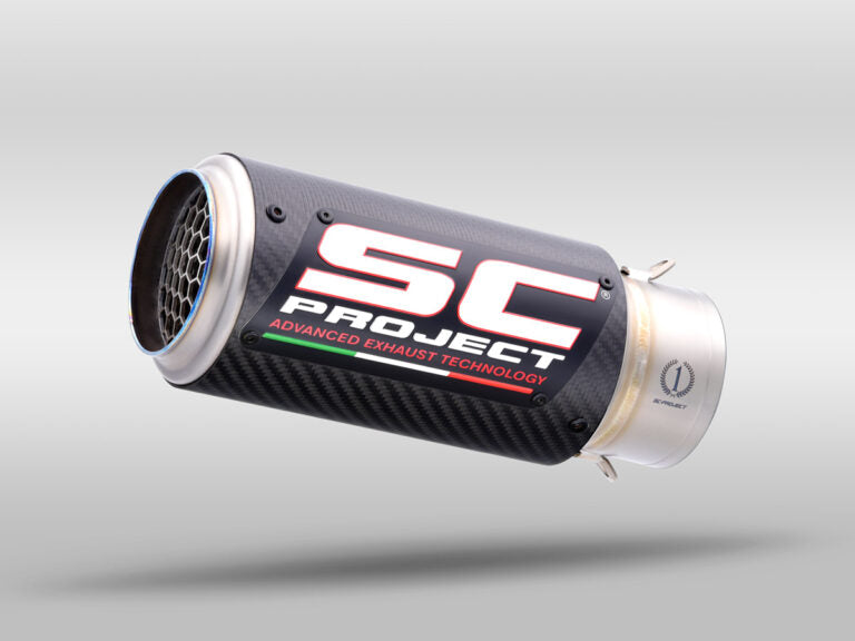 SC PROJECT CR-T Carbon MUFFLER, WITH MESH ON EXIT PIPE FOR SUZUKI KATANA (2019-2020)
