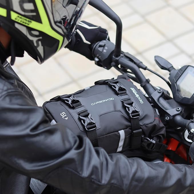 Carbonado Modpac 5L | 100% Waterproof Motorcycle Tailpack | Saddle Bag | Crash Guard Bag (Black) | Polyester
