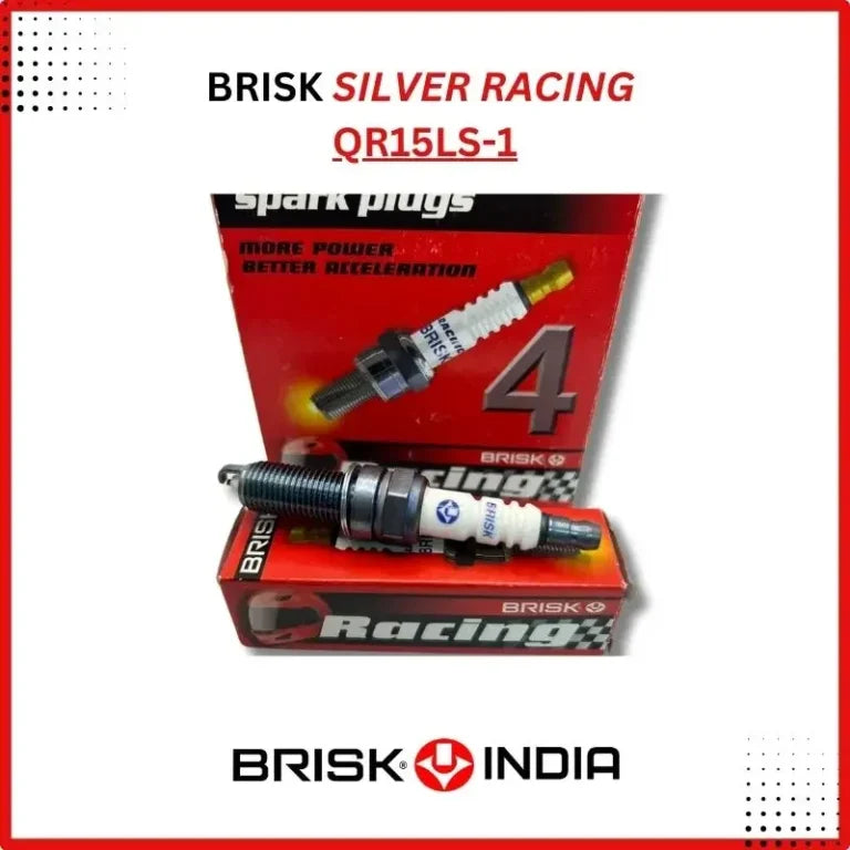 BRISK Silver Racing Spark Plug for Maruti Baleno / Ignis / Fronx / Dzire & Hyundai i10 / Aura / Venue 1.2 / Creta 1.6 / X’cent / Verna & Tata Nexon / Tiago / Tigor / Punch & Kia Sonet / Seltos – (QR15LS)