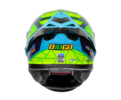 MT Thunder 3 SV Spoiler Diogo Moreira A7 Gloss Blue Yellow Helmet