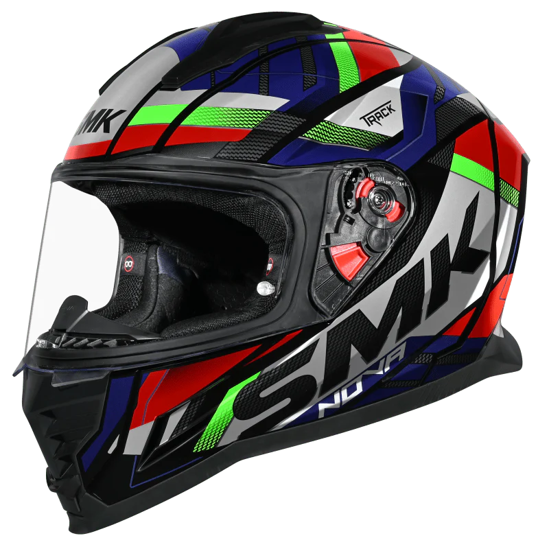 SMK Nova Track Matt Black Grey Green (MA268) Helmet